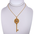 18ct Yellow Gold Diamond Key Necklace and Pendant Natural Ruby and Diamond Handmade Cluster Ring in Yellow Gold