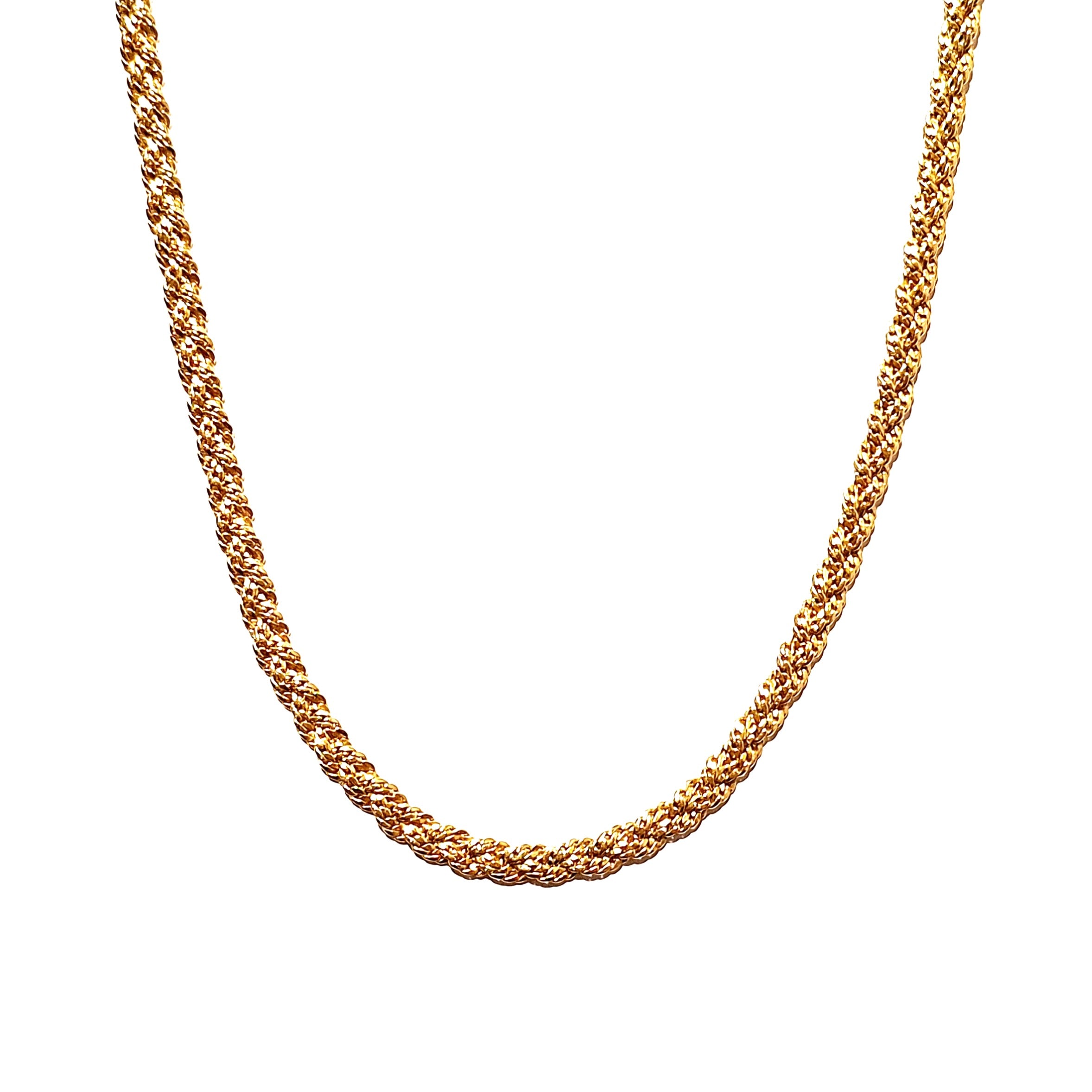 18ct Yellow Gold Patterned Necklace 45cm