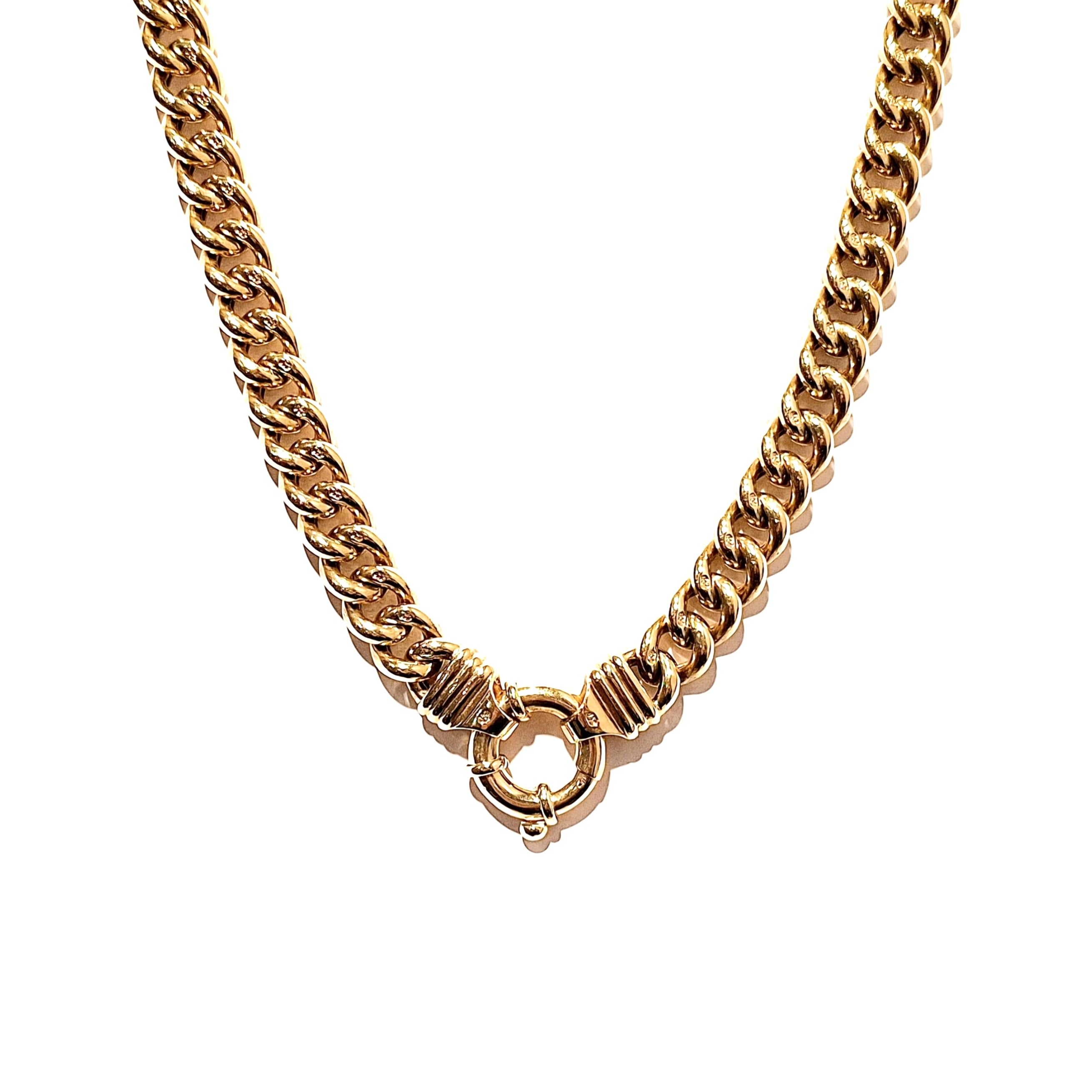 9ct Yellow Gold Curb Link Chain With Bolt Clasp 50cm