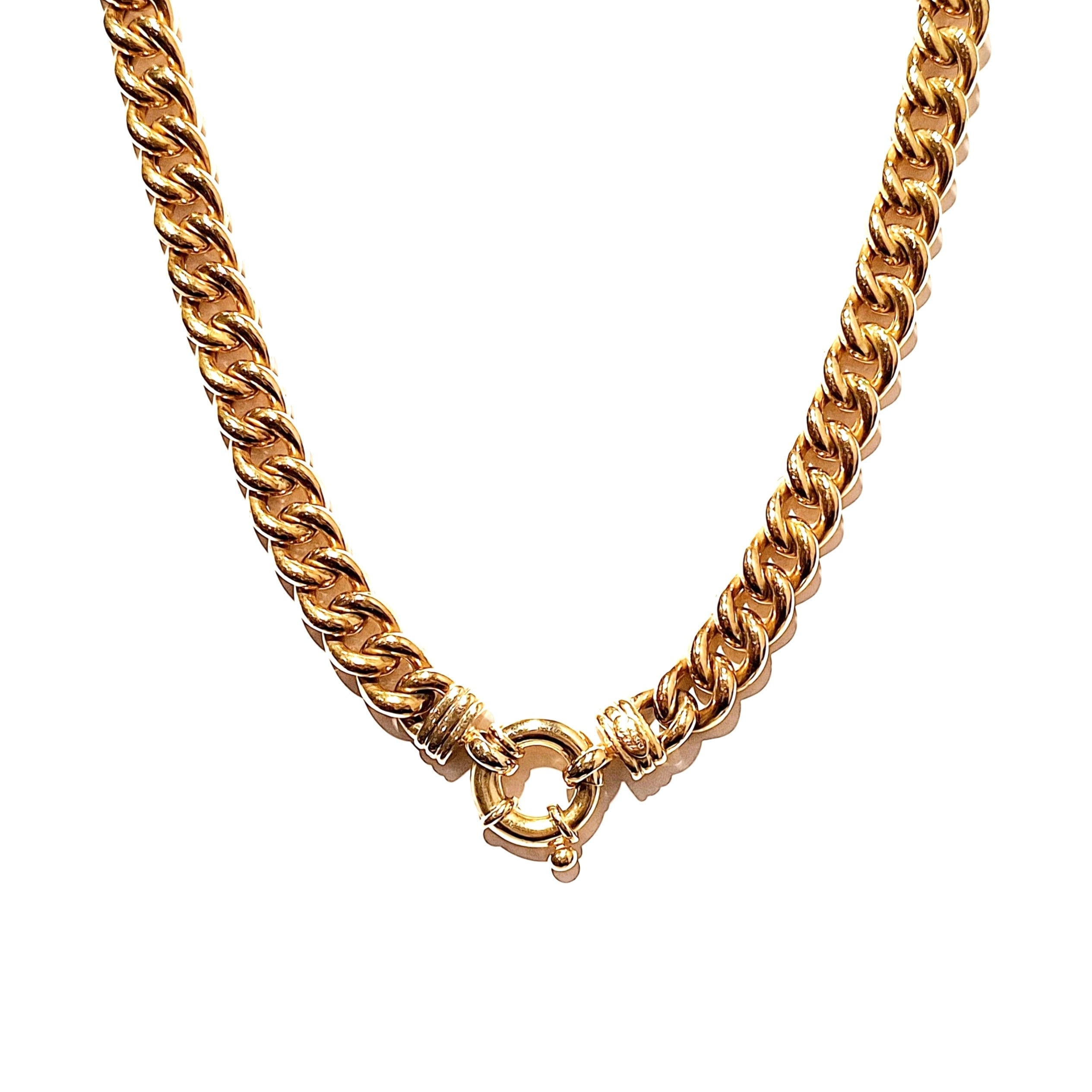 9ct Yellow Gold Curb Link Chain With Bolt Clasp 40cm