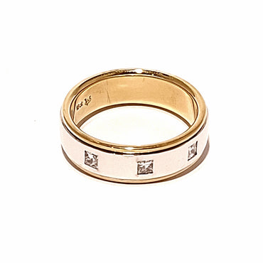 18ct Two Toned Gold Diamond Men's Ring