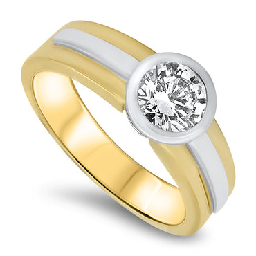 1.10ct Diamond Ring in a Two Toned Handmade 18ct Gold