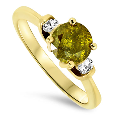 Yellow Diamond Ring in 14ct Yellow Gold