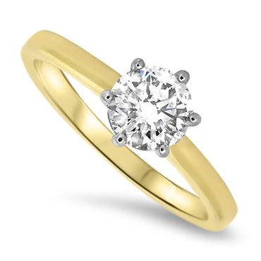 0.90ct Diamond Engagement Ring in 18k Yellow & White Gold