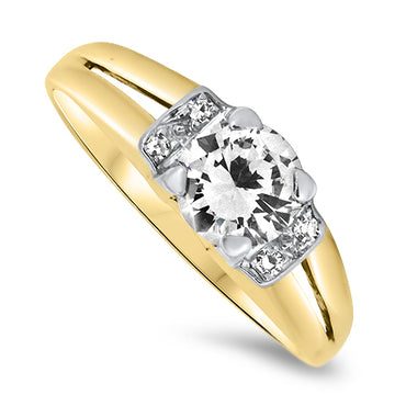 Diamond Ring in 18k Yellow & White Gold