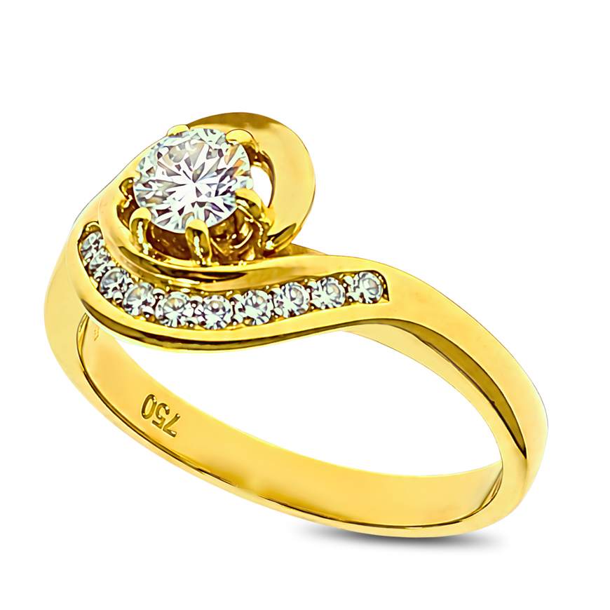 spiral diamond cluster ring in yellow gold | LONDON LOANS