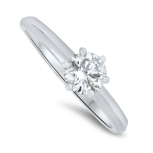 E Colour Diamond Solitaire Ring in White Gold