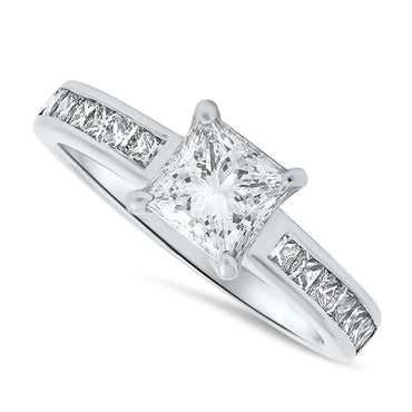Princess Cut Diamond Ring in White Gold