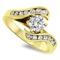 yellow gold diamond bypass ring | LONDON LOANS