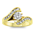yellow gold diamond bypass ring | LONDON LOANS