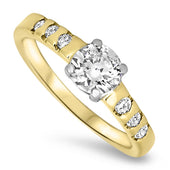Diamond Engagement Style ring in Yellow Gold