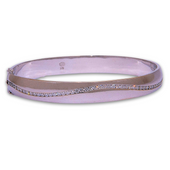 Diamond Handmade Bangle in White Gold