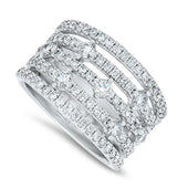 Diamond Cluster Dress Ring in White Gold