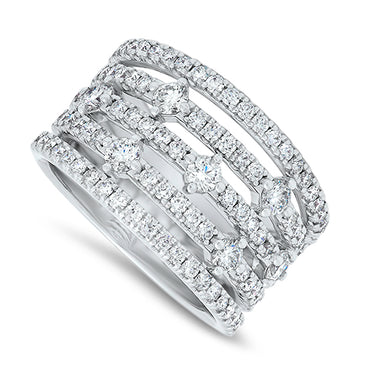 Diamond Cluster Dress Ring in White Gold