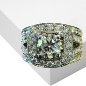 triple band diamond ring set in white gold | LONDON LOANS