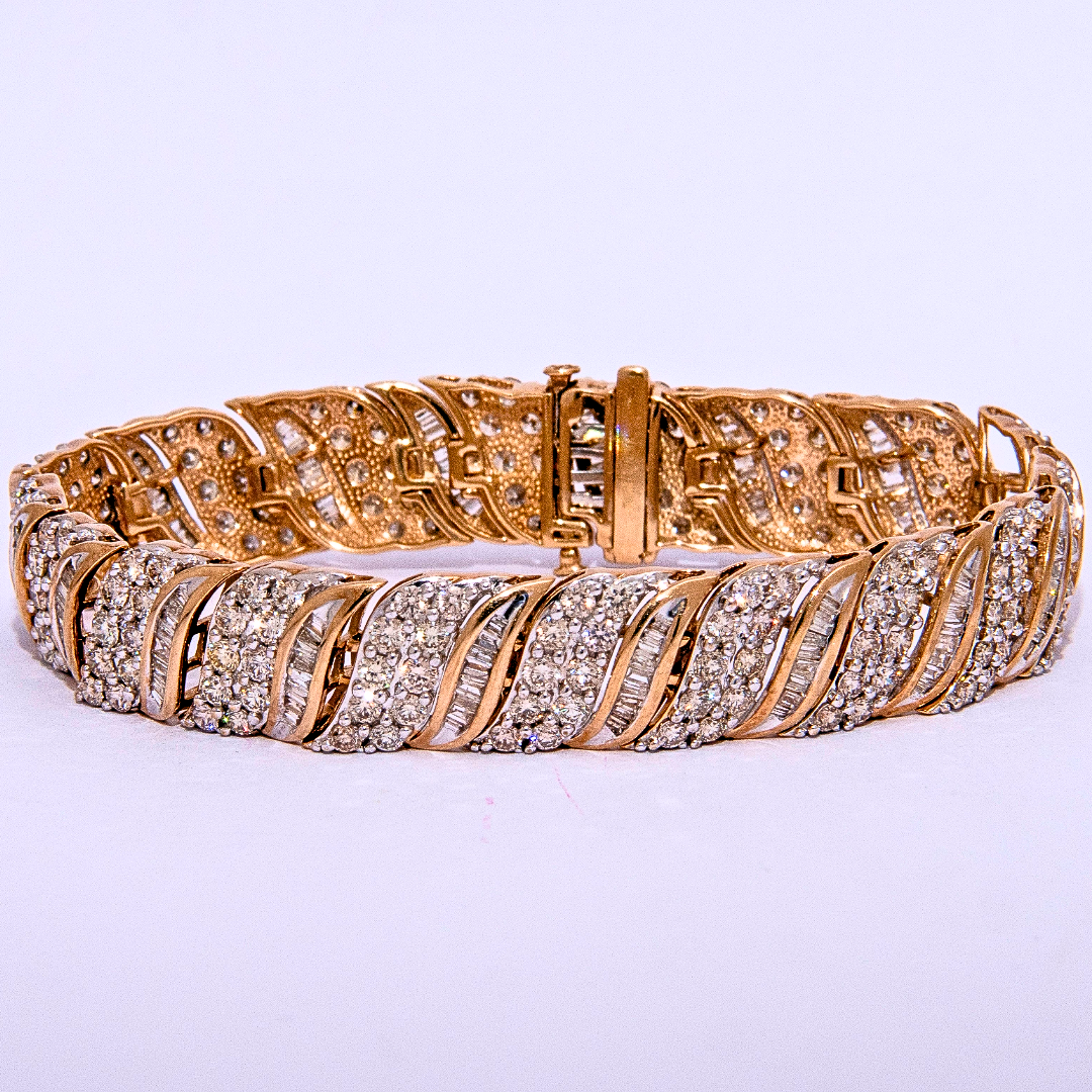 10.60ct Diamond Cluster Bracelet with 339 Diamonds in 9k Yellow Gold