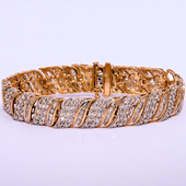 10.60ct Diamond Cluster Bracelet with 339 Diamonds in 9k Yellow Gold