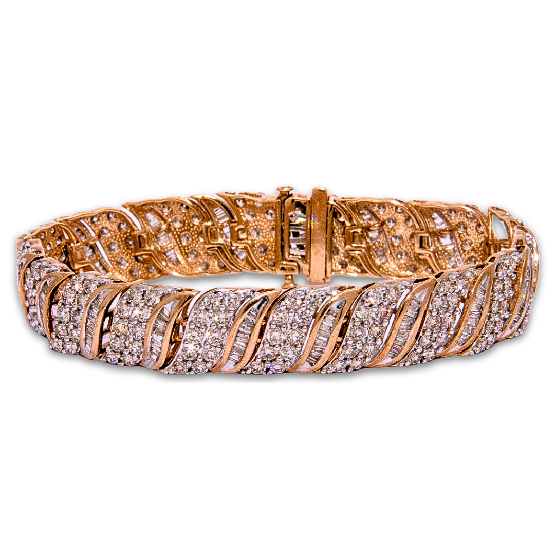 Diamond Cluster Bracelet with 339 Diamonds in Yellow Gold