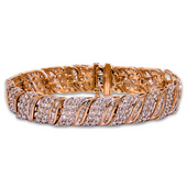 Diamond Cluster Bracelet with 339 Diamonds in Yellow Gold