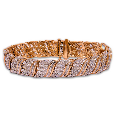 Diamond Cluster Bracelet with 339 Diamonds in Yellow Gold