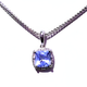 aquamarine and diamond necklace pendant in white gold | LONDON LOANS