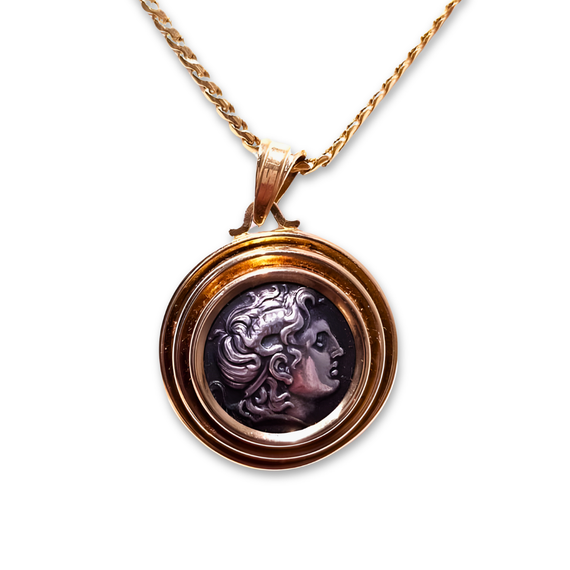 alexander the great gold and silver pendant | LONDON LOANS