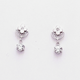 white gold cubic zirconia flower drop earrings 