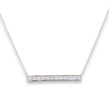 white gold diamond bar necklace | LONDON LOANS