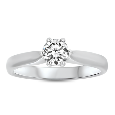 0.50ct Diamond Solitaire Engagement Ring in 18k White Gold