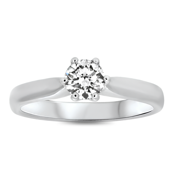 0.50ct Diamond Solitaire Engagement Ring in 18k White Gold