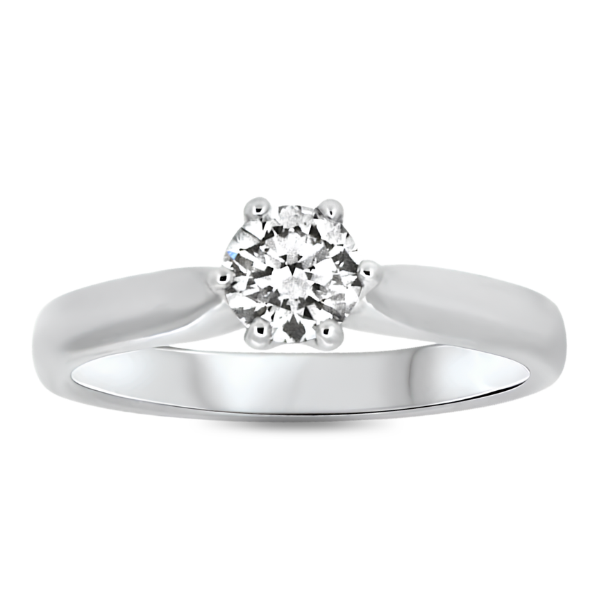 0.50ct Diamond Solitaire Engagement Ring in 18k White Gold