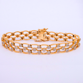 2.00ct Diamond Cluster Bracelet in 18k Yellow Gold with Safety Chain