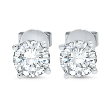 Natural Diamond Stud Earrings in White Gold
