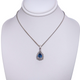 Ceylon Sapphire and Diamond Pendant Handmade in White Gold