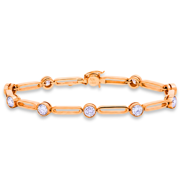 yellow gold round brilliant diamond bracelet | LONDON LOANS 