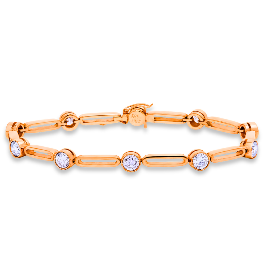 yellow gold round brilliant diamond bracelet | LONDON LOANS 