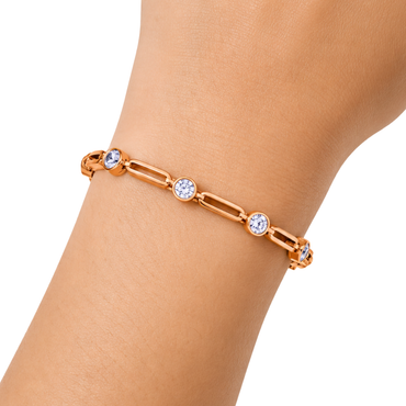 yellow gold round brilliant diamond bracelet | LONDON LOANS 