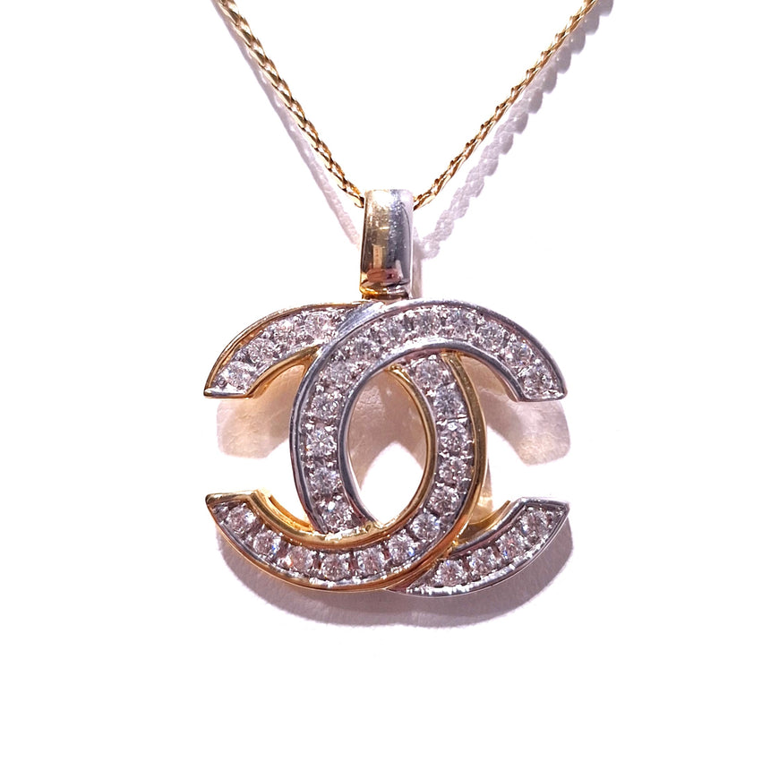 18ct Yellow & White Gold CC Pendant