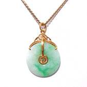 24ct Gold Chinese Lucky Jade Pendant