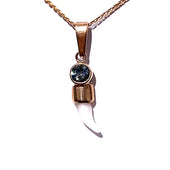9ct Gold Green Sapphire & Shark Tooth Pendant