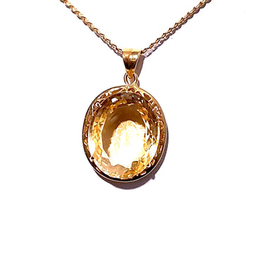 14ct Yellow Gold Citrine Pendant