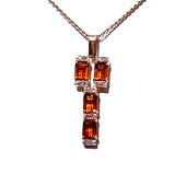 14ct Yellow Gold Citrine & Diamond Cross Pendant