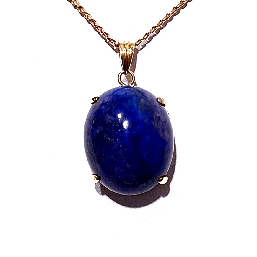 14ct Yellow Gold Lapis Lazuli Pendant