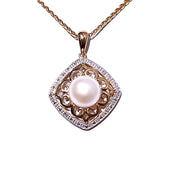 9ct Yellow & White Gold Pearl Pendant