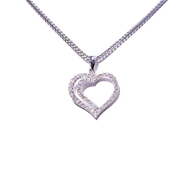18ct White Gold & Diamond Heart Pendant