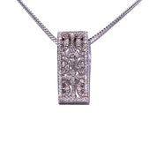 18ct White Gold Rectangle Diamond Pendant