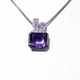 18ct White Gold 5ct Amethyst & Diamond Pendant