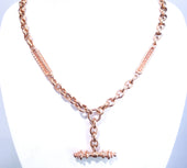 9ct Rose Gold Antique Fob Chain Necklace 50cm