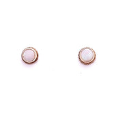 9ct Yellow Gold White Opal Stud Earrings