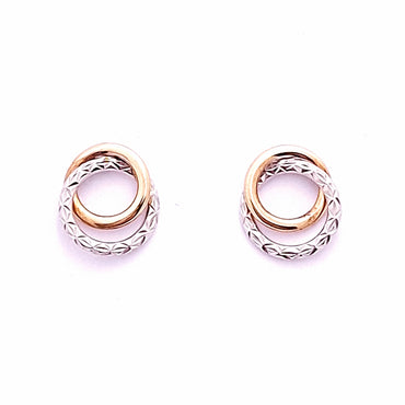 9ct White & Yellow Gold Two-Toned Earrings